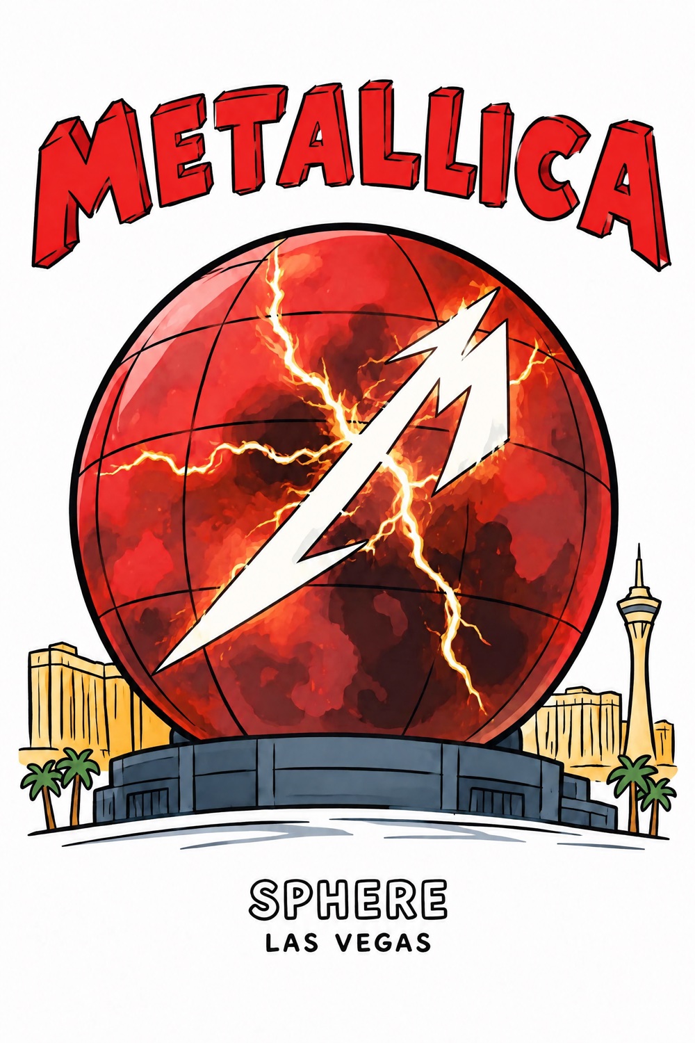 Metallica at the Sphere illustration